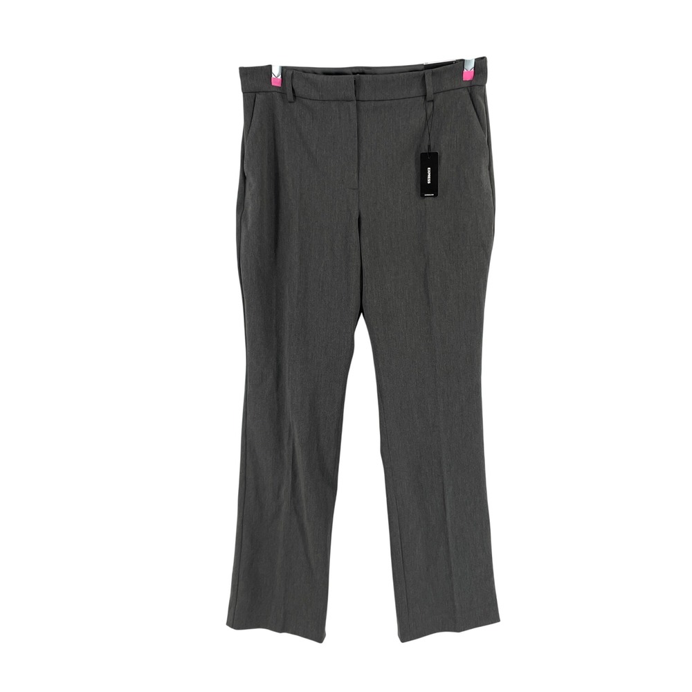 NWT EXPRESS Editor Boot Mid Rise Pants Gray Womens 12R Tailored Office Career‎